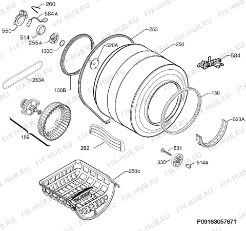 Взрыв-схема сушильной машины Rex Electrolux RDH97961W - Схема узла Functional parts 267